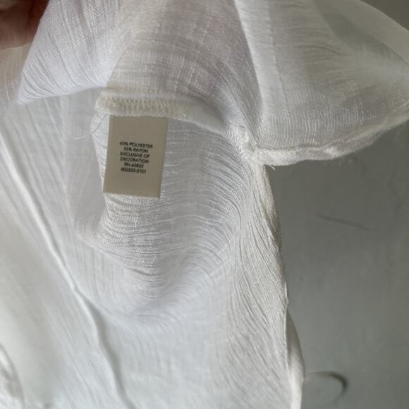 Christopher & Banks Shirt Womens Petite Medium Embroidered‎ Paisley Boho Top - Picture 8 of 9